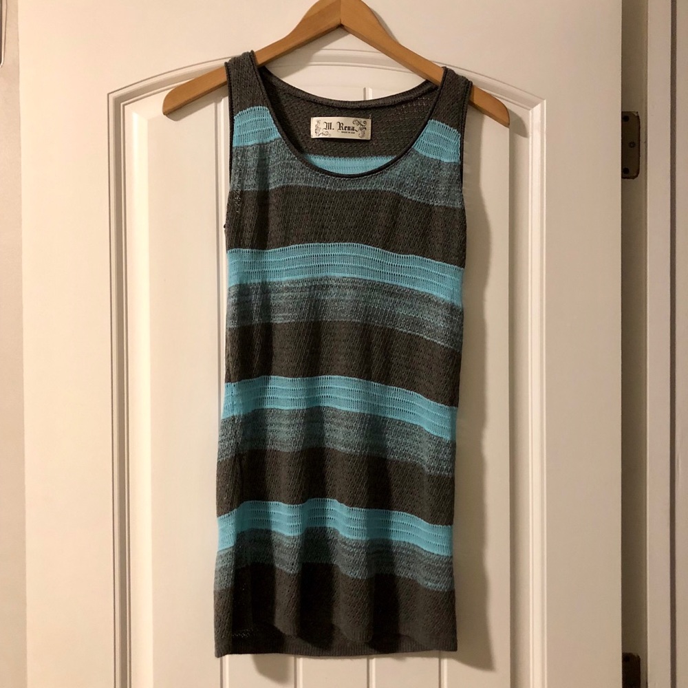 Stripe knit long tank
